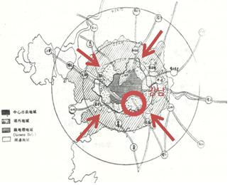 1965년에는 '시정10개년 계획', '간선도로망계획', '대서울 도시계획'등이 만들어졌고, 그림2는 대서울 지역구분도를 나타낸다.