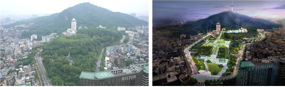 남산시민공원 조성 전후 사진